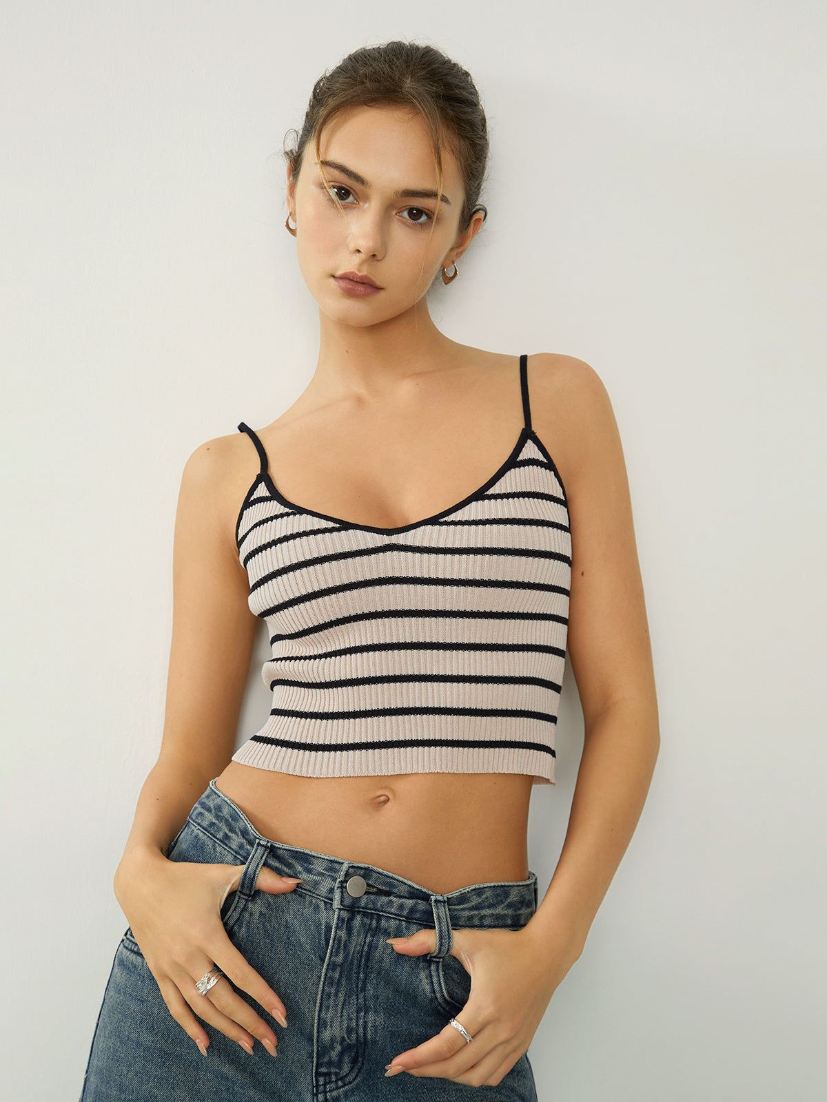 Stripe Crop Cami Top sold by COMMENSE product image thumbnail 3