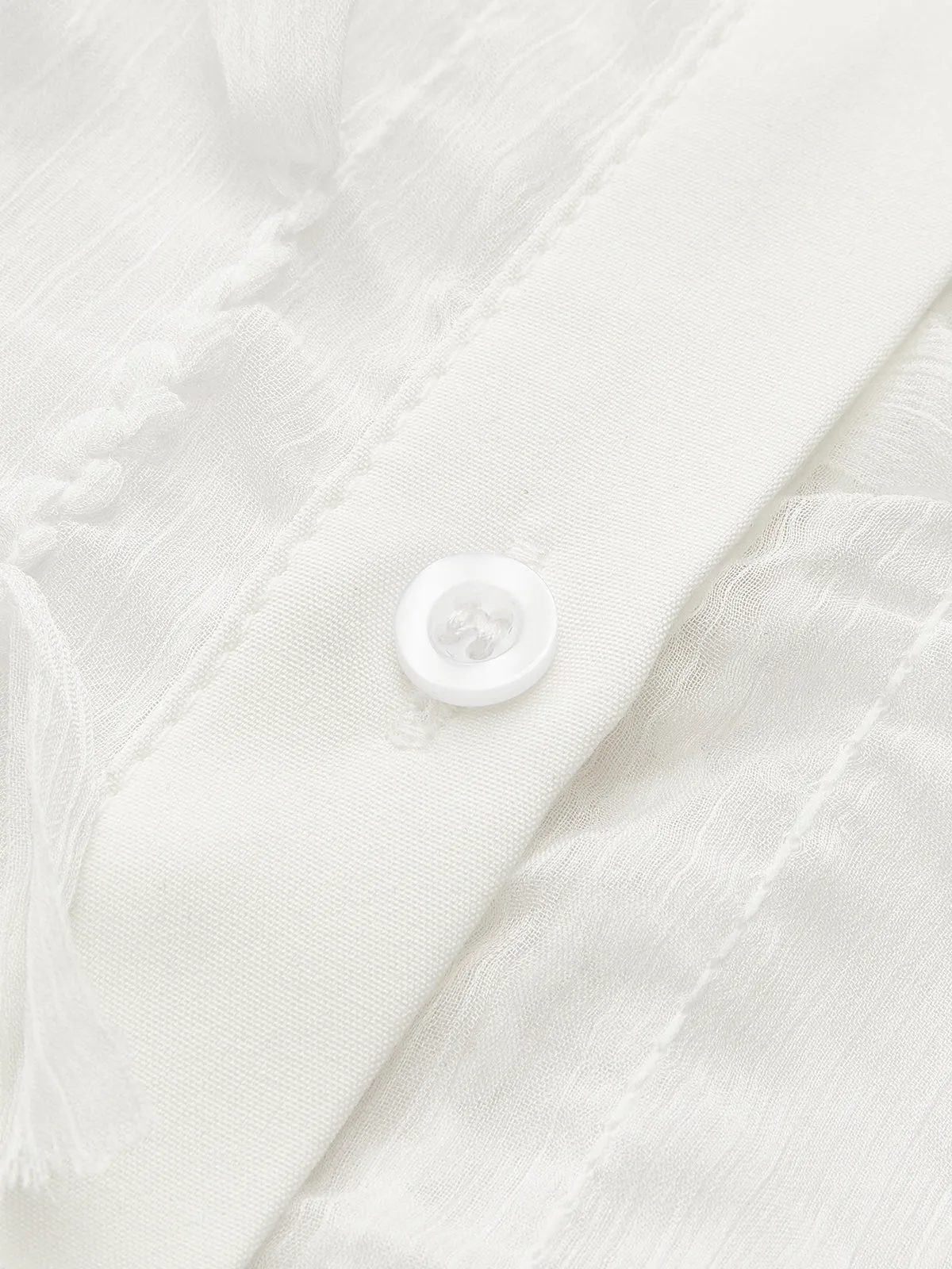 Chiffon Tassel Polo Shirt sold by COMMENSE product image thumbnail 3