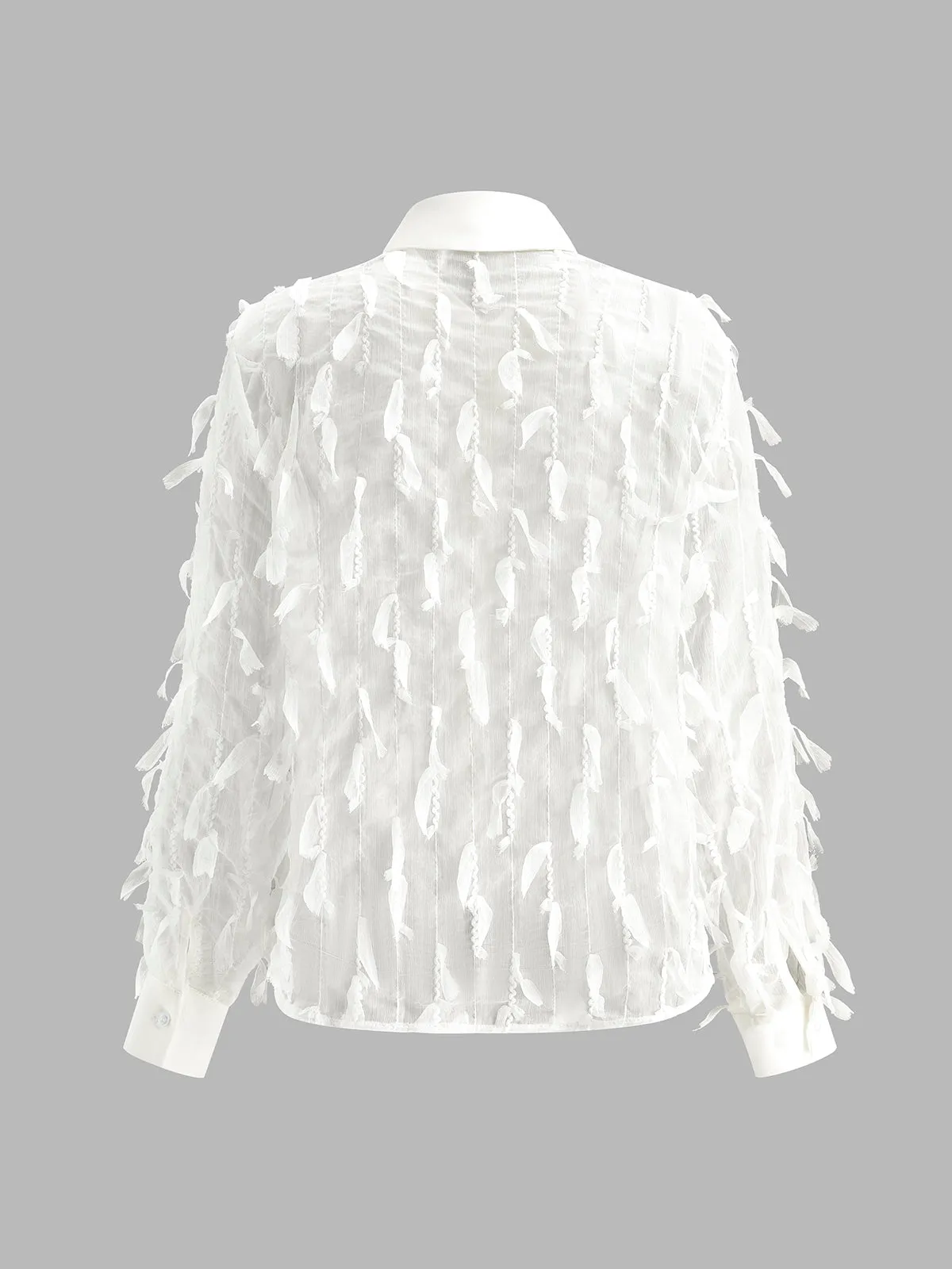 Chiffon Tassel Polo Shirt sold by COMMENSE product image thumbnail 2