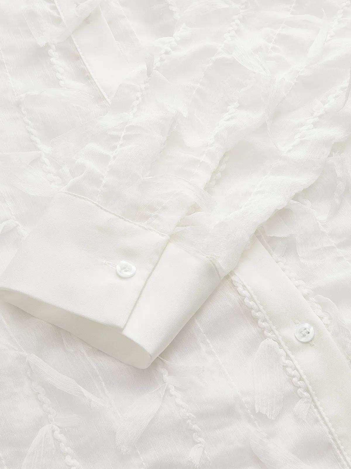 Chiffon Tassel Polo Shirt sold by COMMENSE product image thumbnail 4