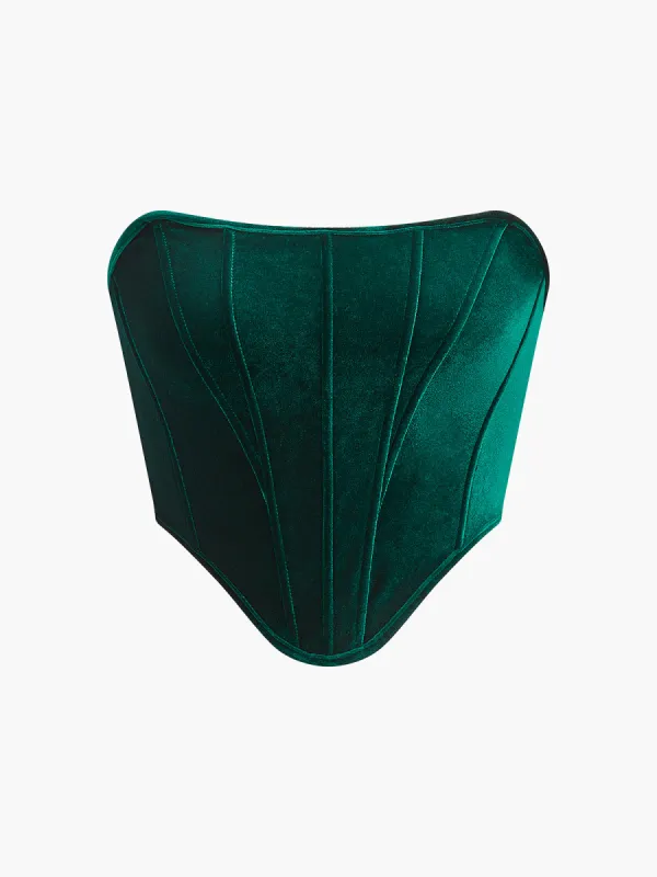 Velvet Piping Corset sold by COMMENSE