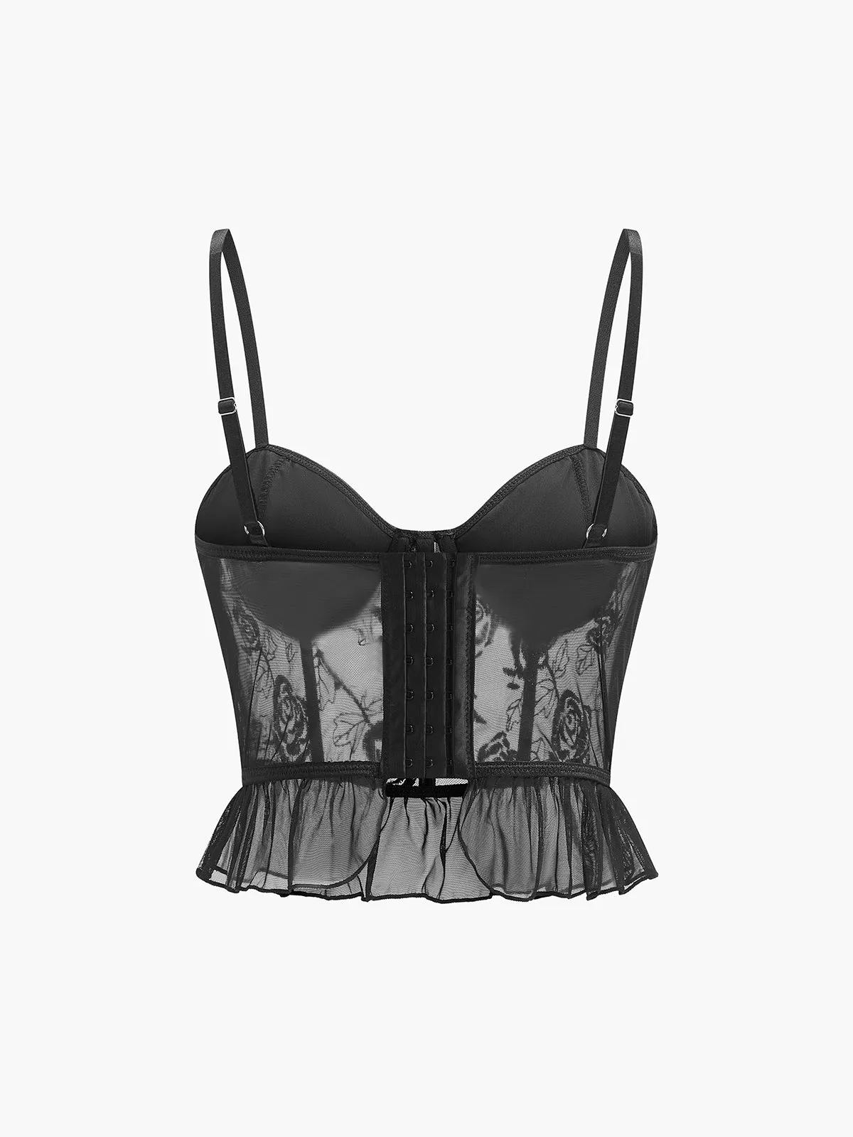 Embroidered Floral Ruffle Lace Cami Top sold by COMMENSE product image thumbnail 2