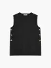 Metal-Detail Plain Sweater Vest sold by COMMENSE