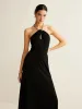 Keyhole Neckline Sleeveless Halter Dress sold by COMMENSE