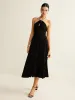 Keyhole Neckline Sleeveless Halter Dress sold by COMMENSE