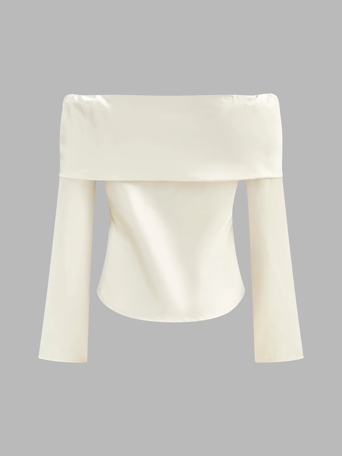 Off-Shoulder Satin Blouse sold by COMMENSE product image thumbnail 2