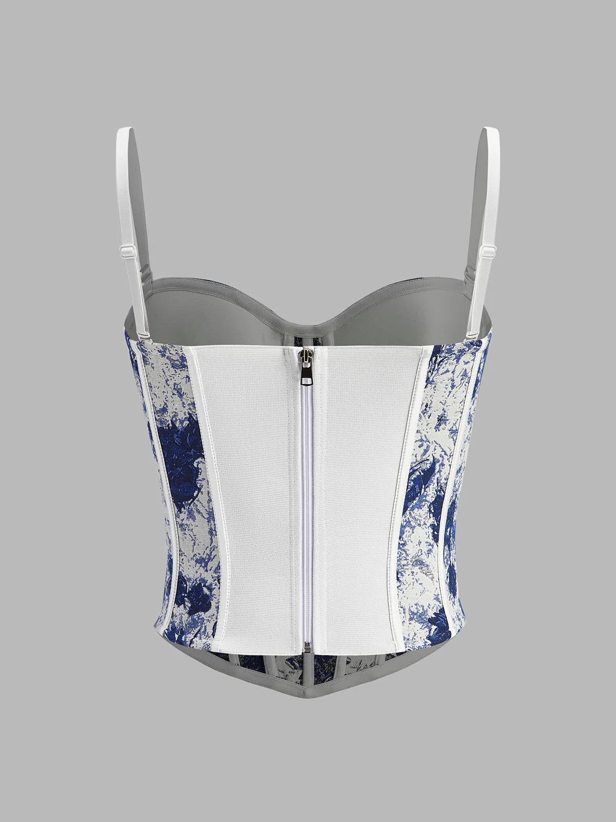 Ink Printed Zipper Corset Top sold by COMMENSE product image thumbnail 3