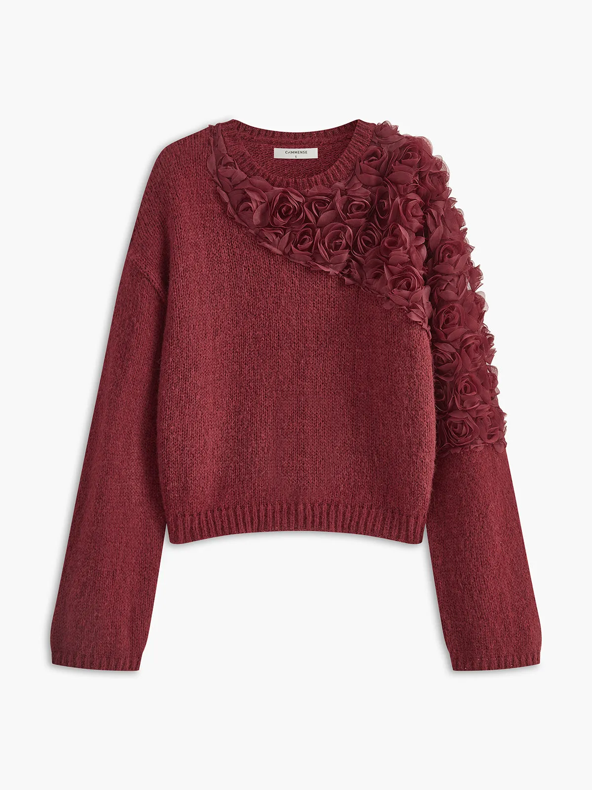 Elegant Wool-Blend Floral Sweater sold by COMMENSE