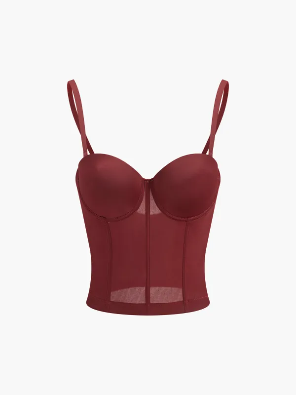 Spaghetti Strap Piping Corset Top sold by COMMENSE
