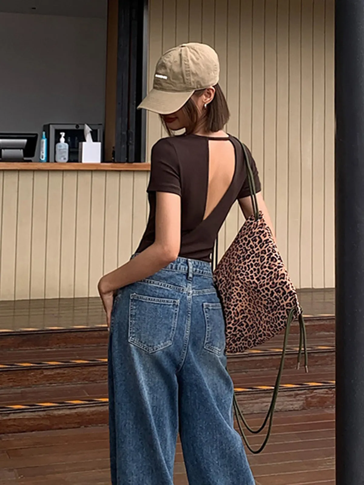 Solid Crew Neck Backless Top sold by COMMENSE product image thumbnail 4