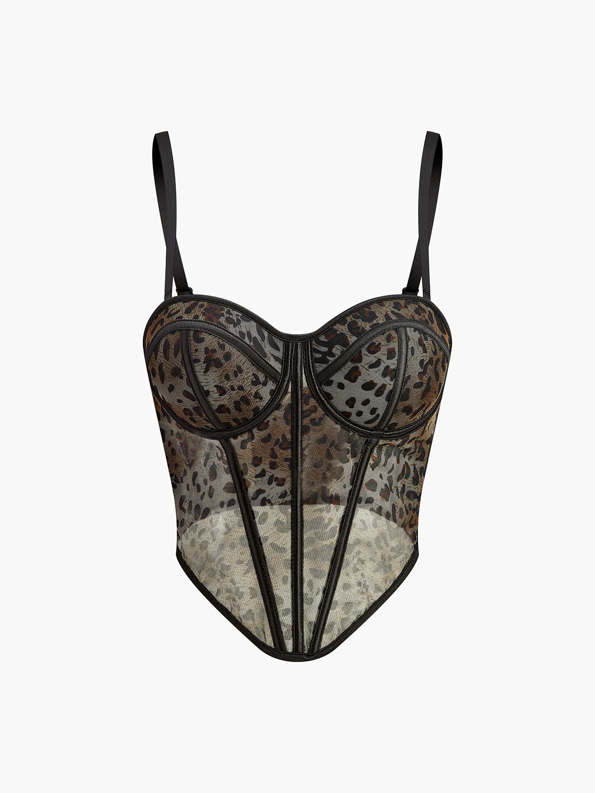 Leopard Printed Spaghetti Strap Corset sold by COMMENSE