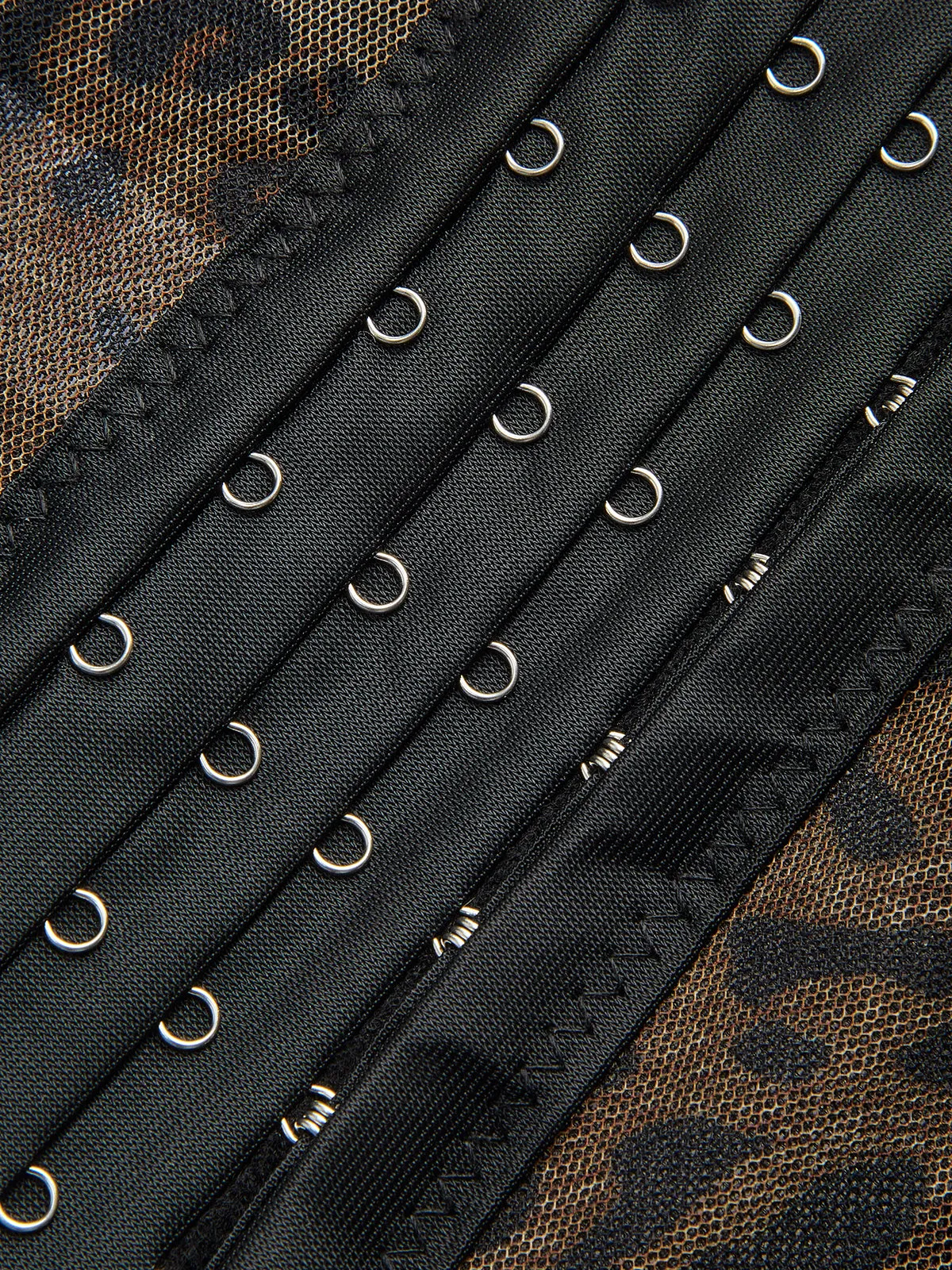 Semi-Sheer Leopard Printed Corset sold by COMMENSE product image thumbnail 4