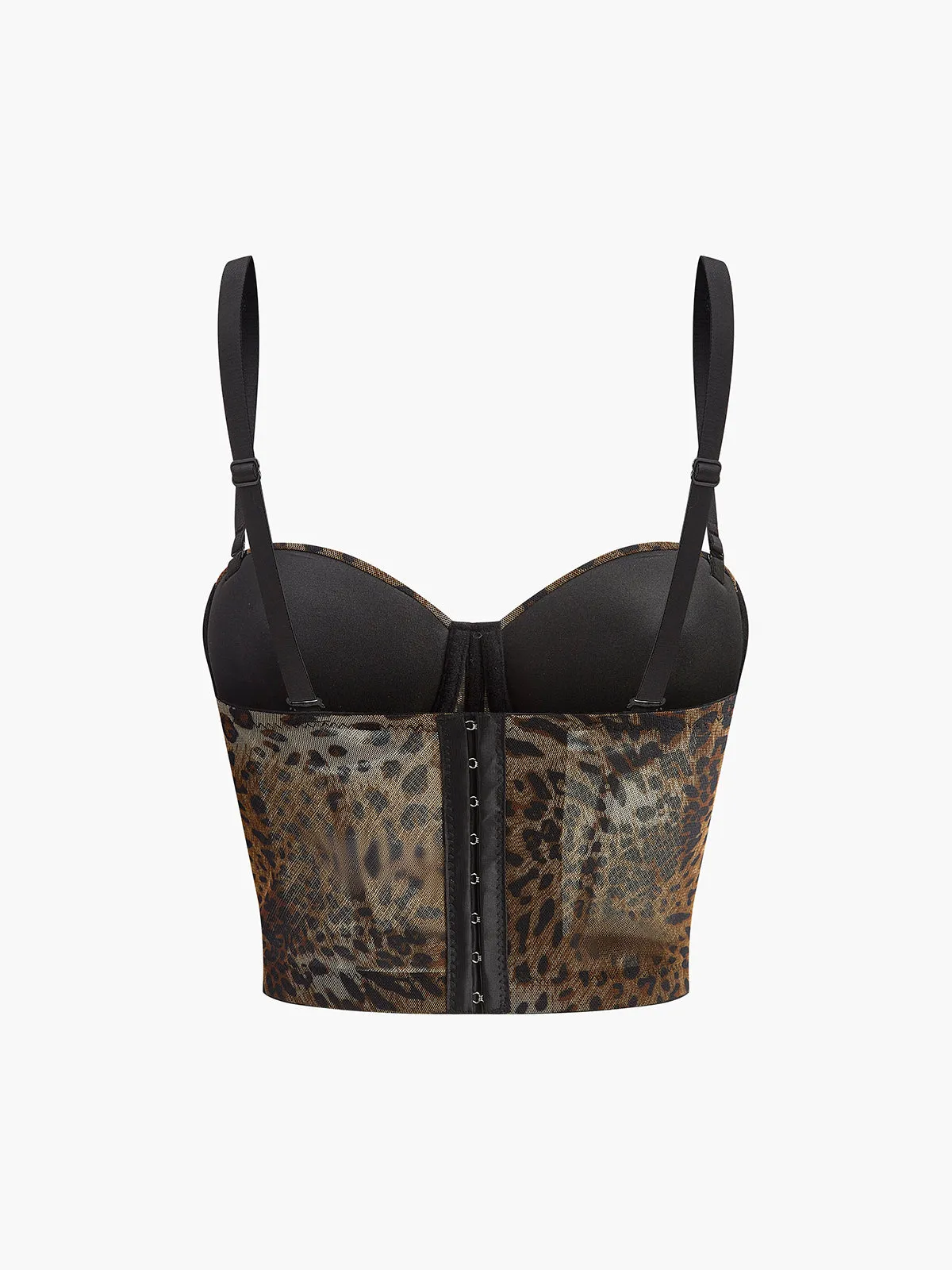 Semi-Sheer Leopard Printed Corset sold by COMMENSE product image thumbnail 3