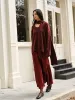Wool-Blend Loose Sweater With Matching Scarf sold by COMMENSE