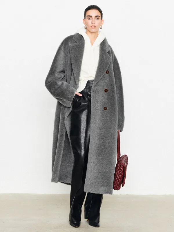 Fuzzy Solid Oversized Pocket Collar Coat sold by COMMENSE