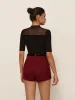 Leisure Mid-Waist Belted Shorts sold by COMMENSE