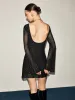 Backless Polka Dot Semi-Sheer Mesh Dress sold by COMMENSE