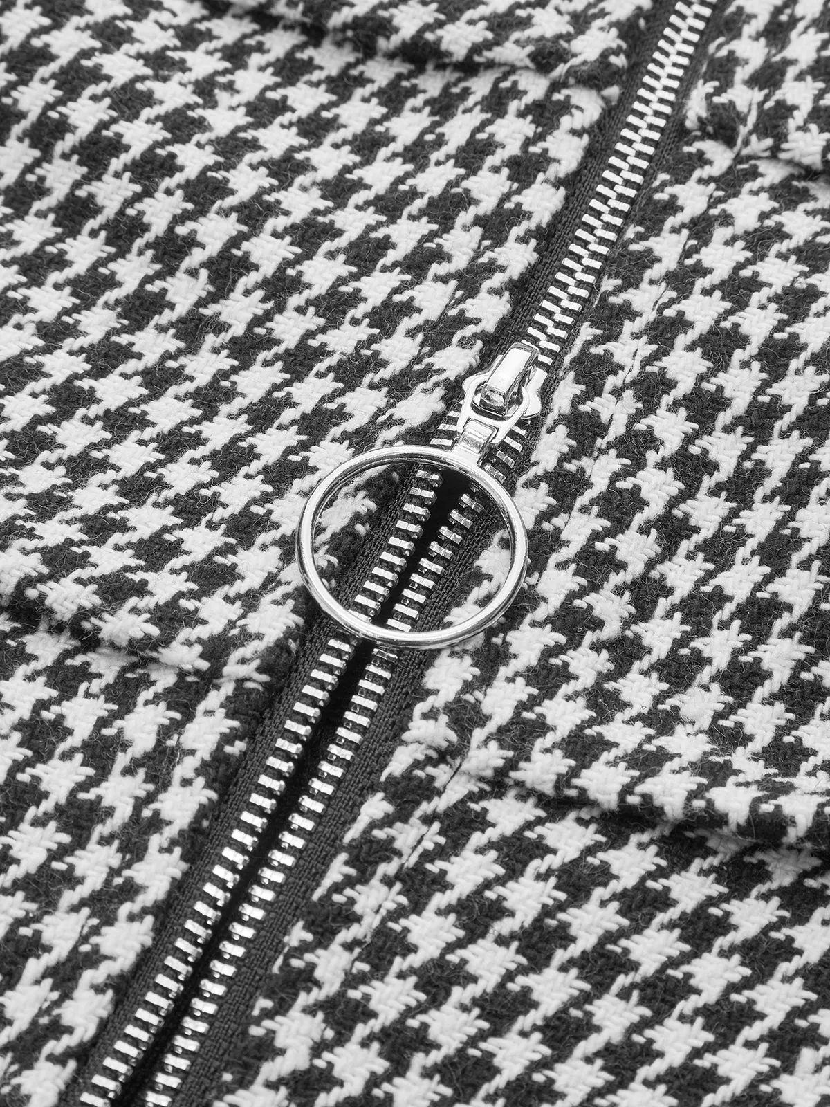 Tweed Houndstooth Zipper Jacket sold by COMMENSE product image thumbnail 3