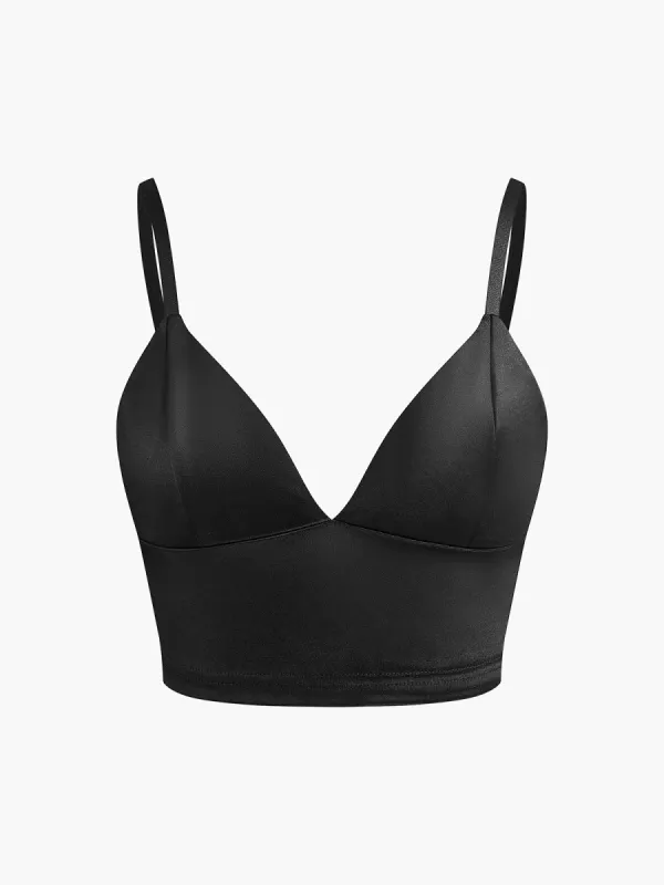 V-Neck Jersey Crop Cami Top sold by COMMENSE