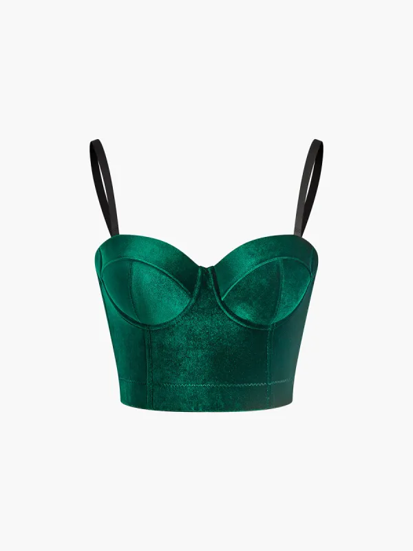 Velvet Crop Corset sold by COMMENSE