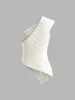 Asymmetrical Ribbed One-Shoulder Top sold by COMMENSE