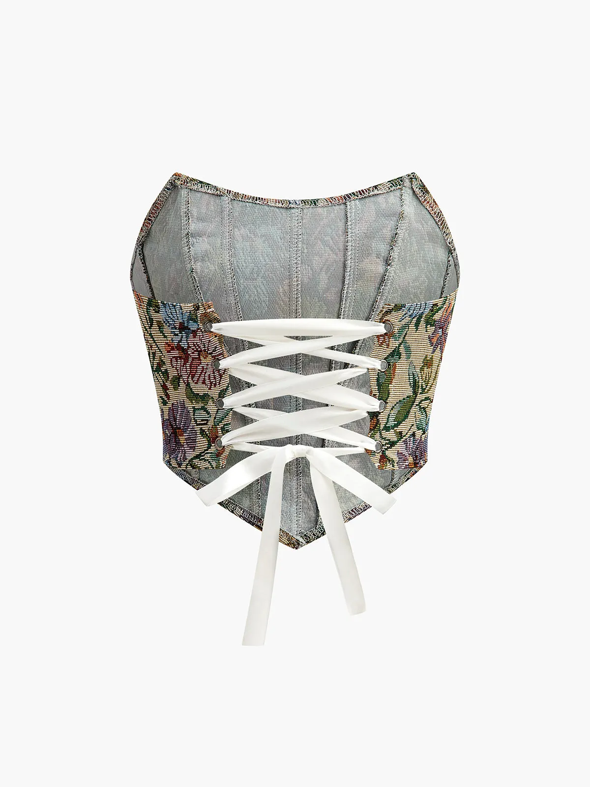 Drawstring Floral Tube Top sold by COMMENSE product image thumbnail 2