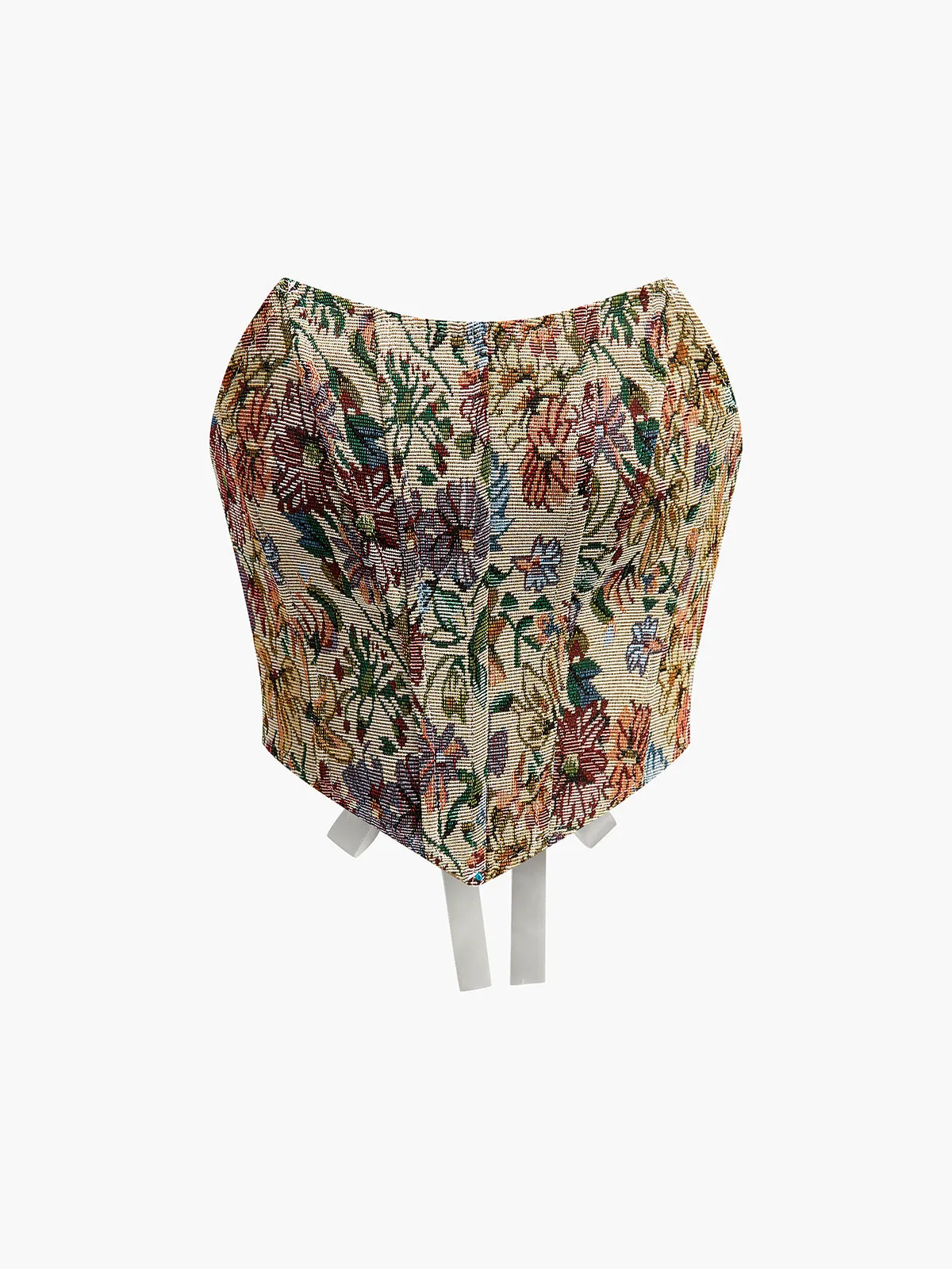 Drawstring Floral Tube Top sold by COMMENSE