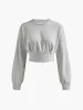 Cotton Pleated Sweatshirt sold by COMMENSE