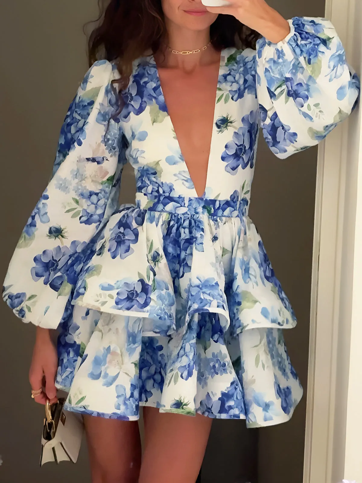 Grape Printed Ruffle Dress sold by COMMENSE product image thumbnail 2