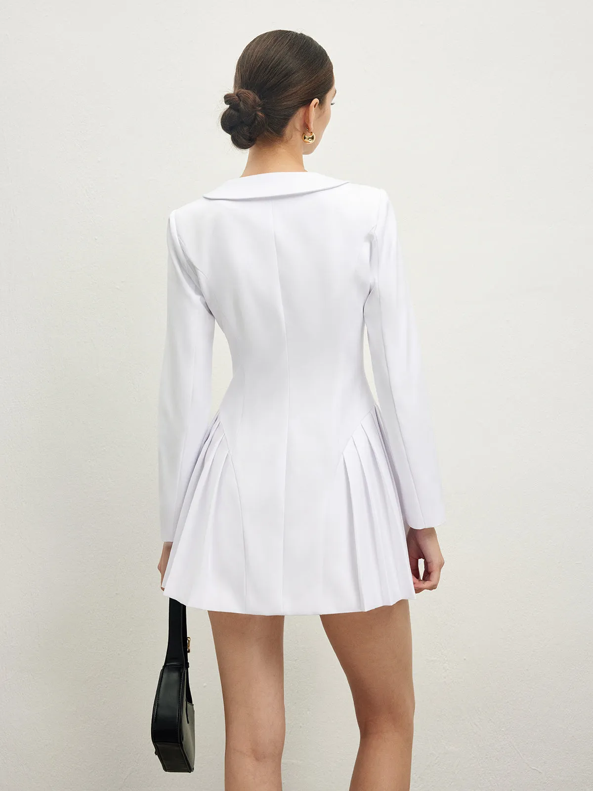 Lapel Breasted Pleated Dress sold by COMMENSE product image thumbnail 2