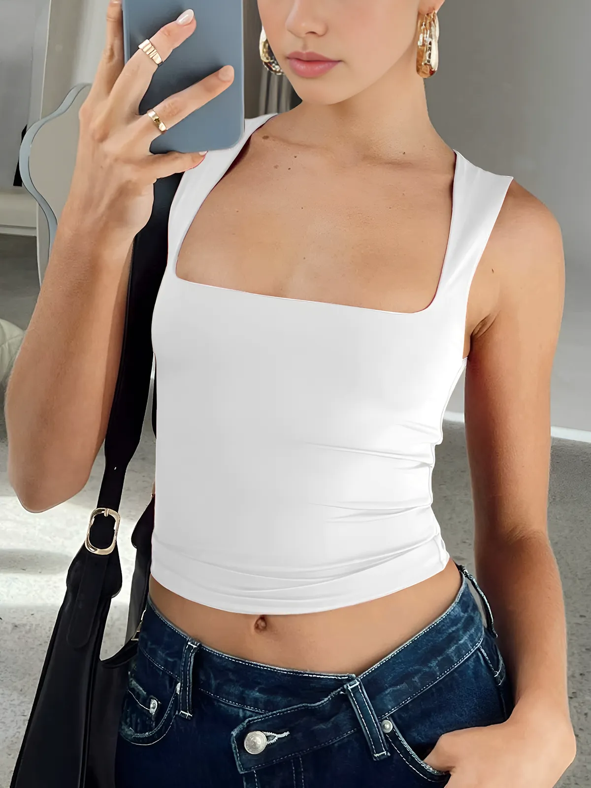 Jersey Basic Strappy Top sold by COMMENSE product image thumbnail 2