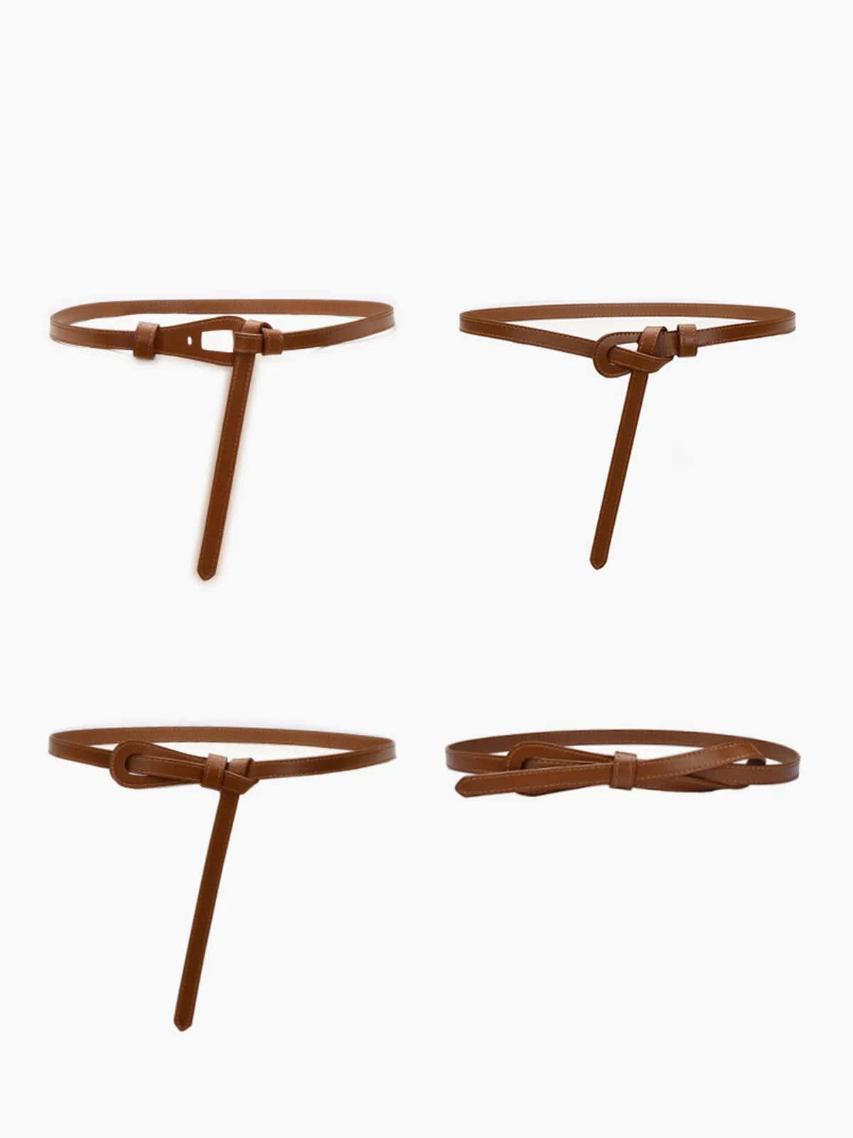 Leather Knotted Slim Belt sold by COMMENSE product image thumbnail 5
