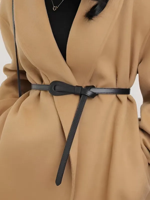 Leather Knotted Slim Belt sold by COMMENSE