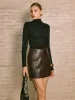 Versatile Mock Neck Pleated Slim T-Shirt sold by COMMENSE