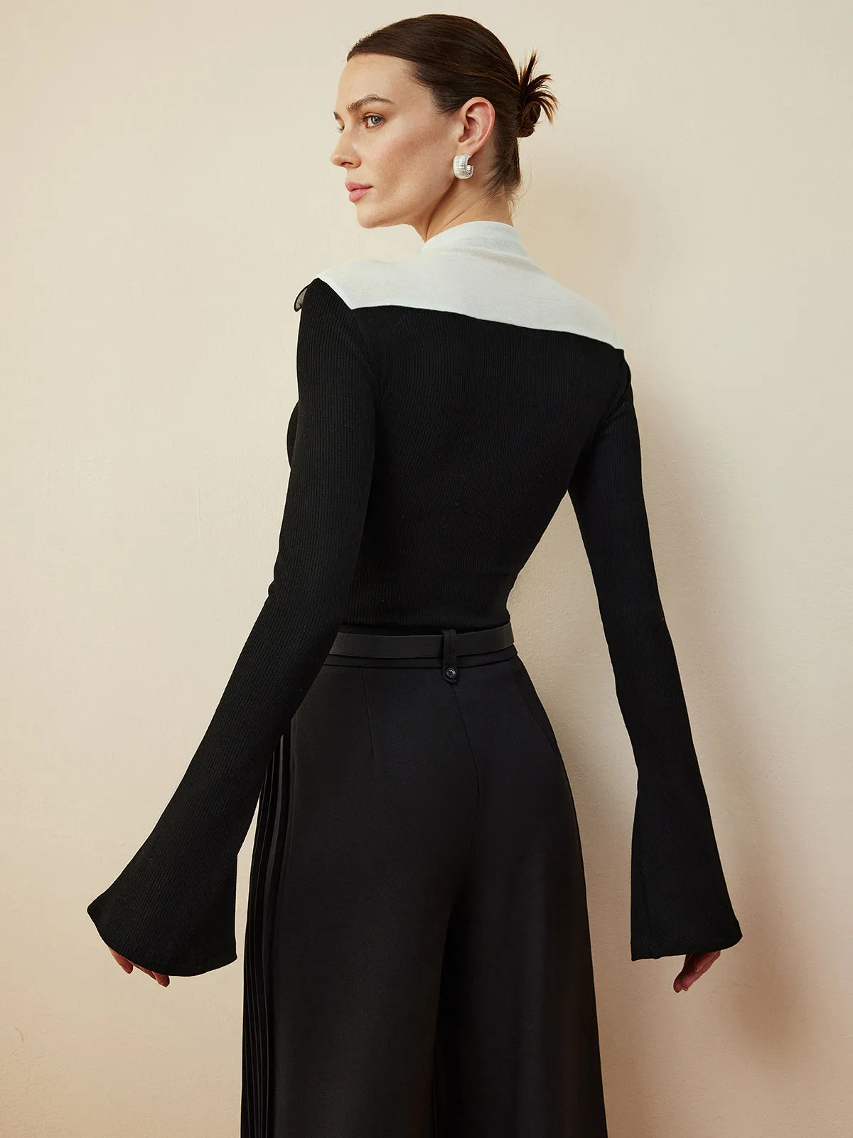 Romance Stand Collar Ruffle T-Shirt sold by COMMENSE product image thumbnail 5