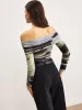 Off-Shoulder Tye Dye Printed T-Shirt sold by COMMENSE