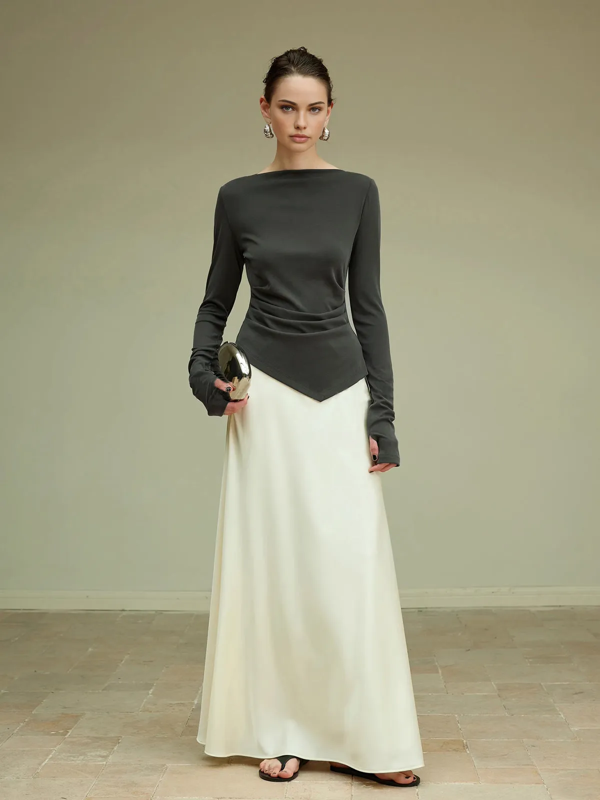 Asymmetrical Slim Jersey T-Shirt sold by COMMENSE product image thumbnail 5