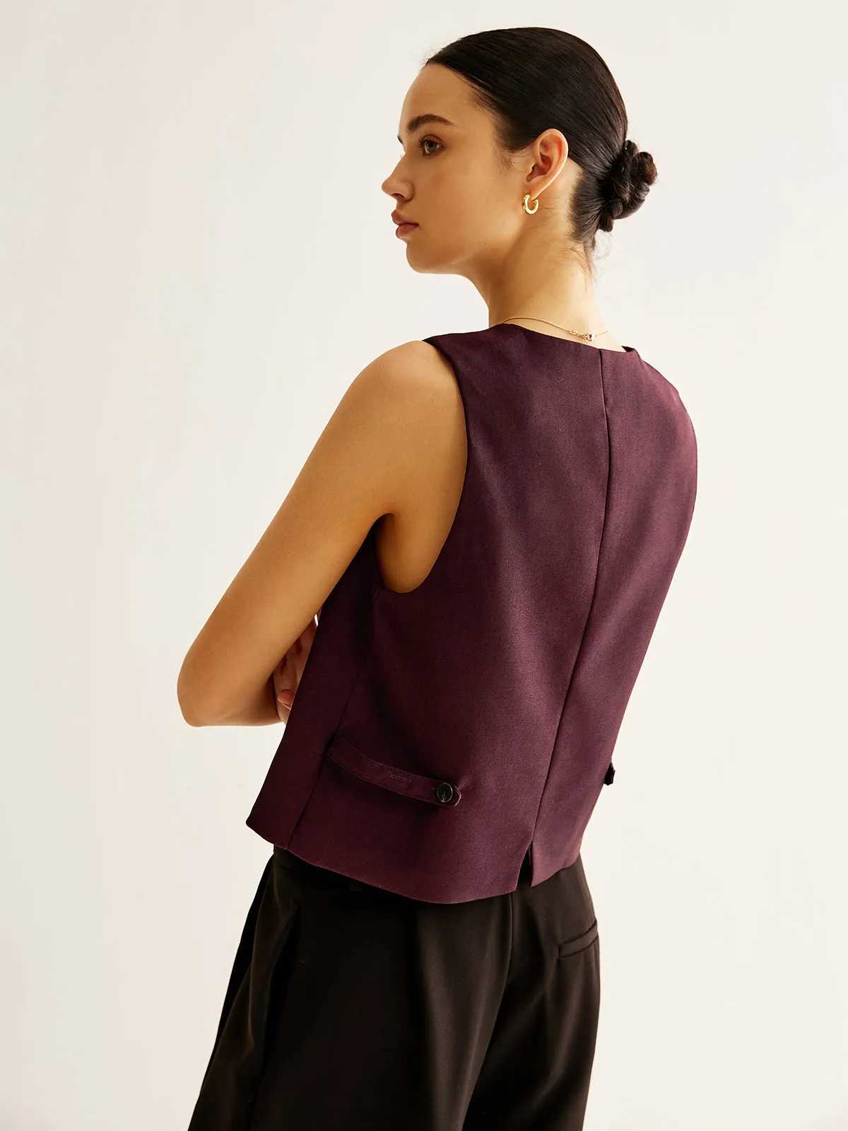 Button Petite Vest sold by COMMENSE product image thumbnail 5