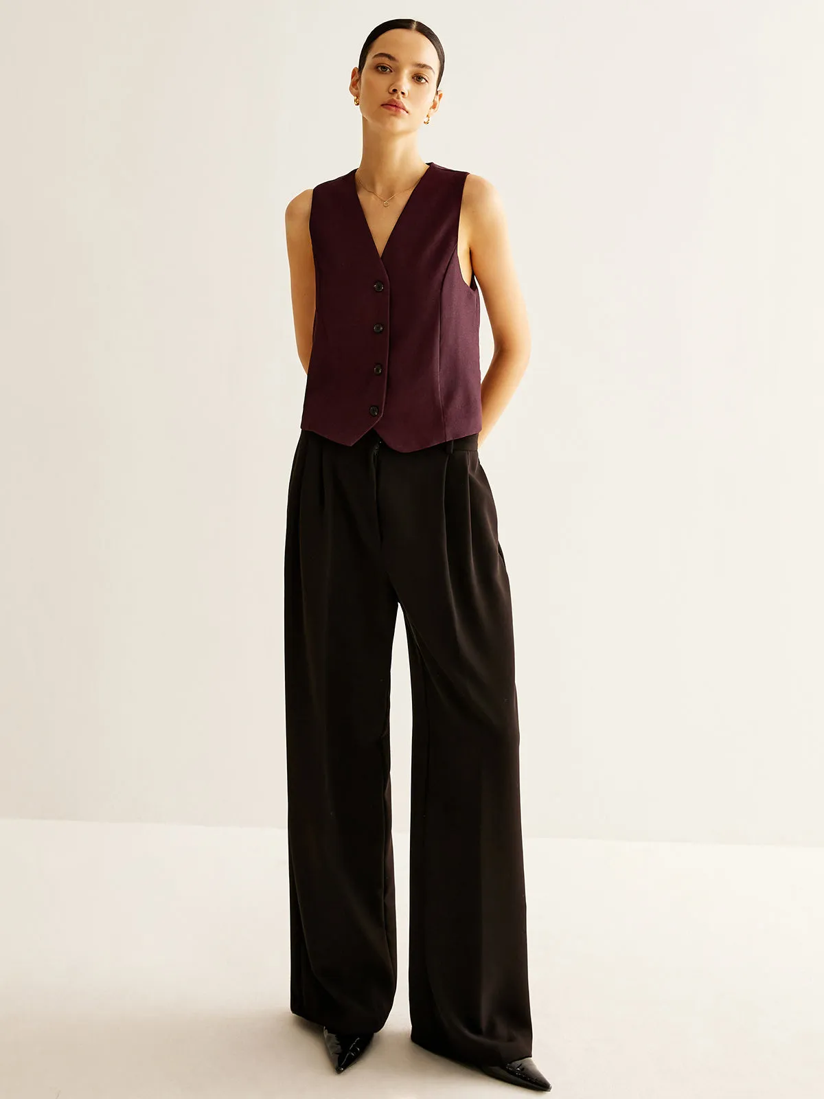 Button Petite Vest sold by COMMENSE product image thumbnail 2