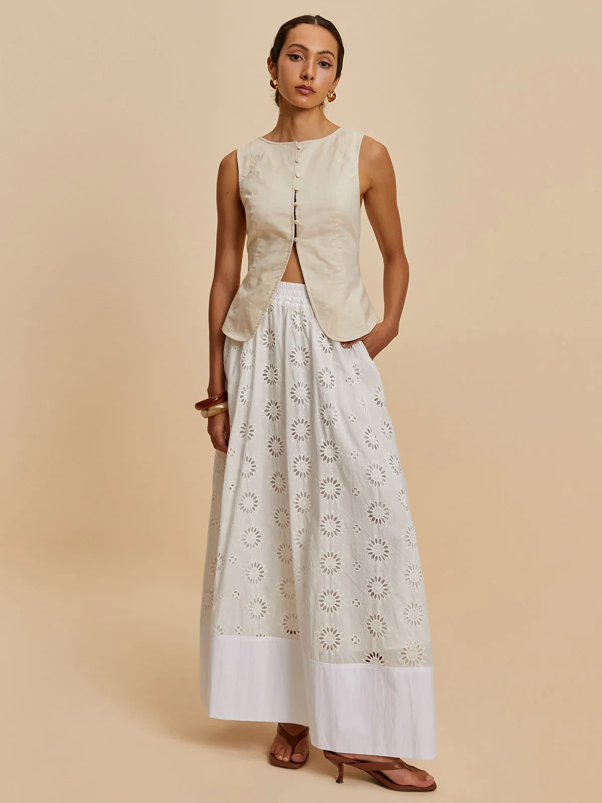 Cotton & Linen Casual Vest sold by COMMENSE product image thumbnail 2