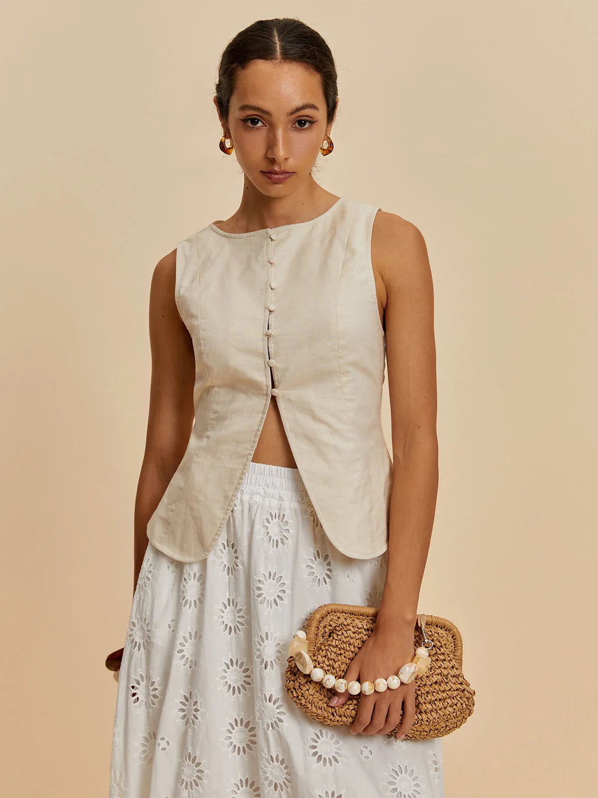 Cotton & Linen Casual Vest sold by COMMENSE