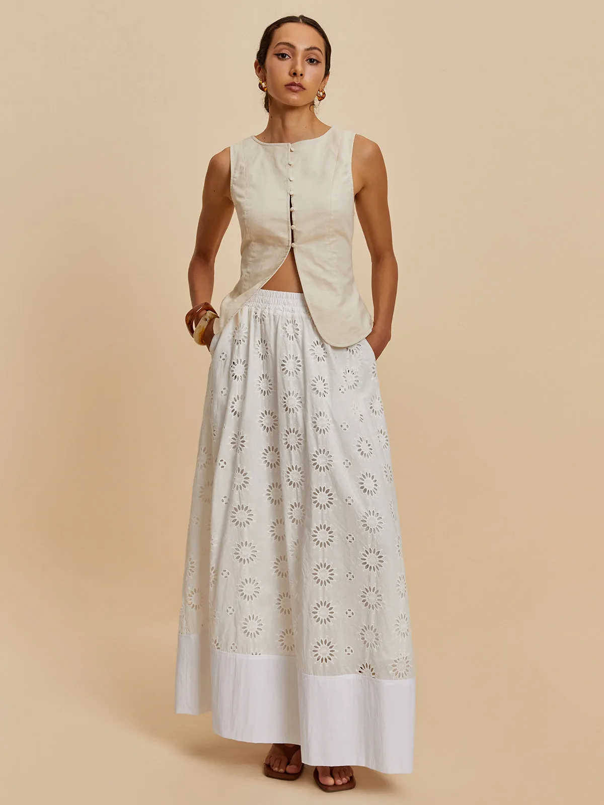 Cotton & Linen Casual Vest sold by COMMENSE product image thumbnail 3