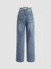 Cross Tie Waist Denim Straight Leg Jeans sold by COMMENSE