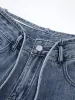 Cross Tie Waist Denim Straight Leg Jeans sold by COMMENSE