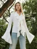 Button Ruffle Thin Blouse sold by COMMENSE