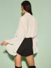 Tie Neck Chiffon Ruffle Blouse sold by COMMENSE