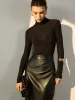 Mock Neck Semi-Sheer Slim T-Shirt sold by COMMENSE