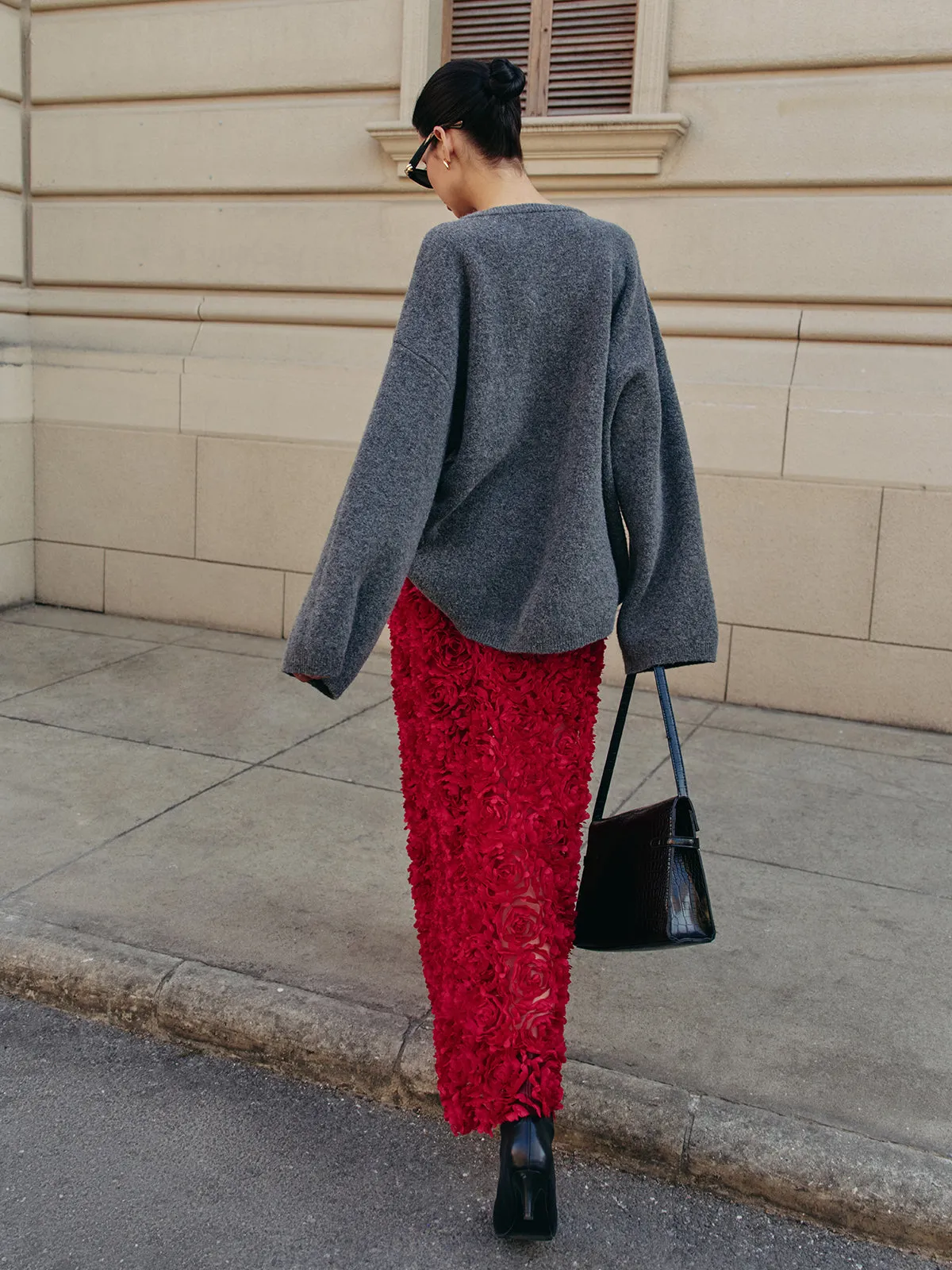 Wool-Blend Oversized Plain Pullover Sweater sold by COMMENSE product image thumbnail 5