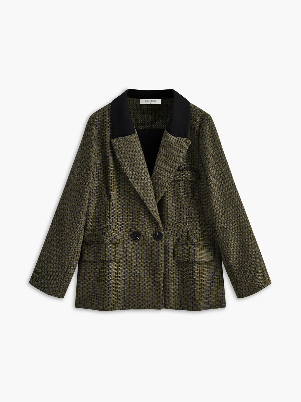 Oversized Tweed Plaid Blazer sold by COMMENSE