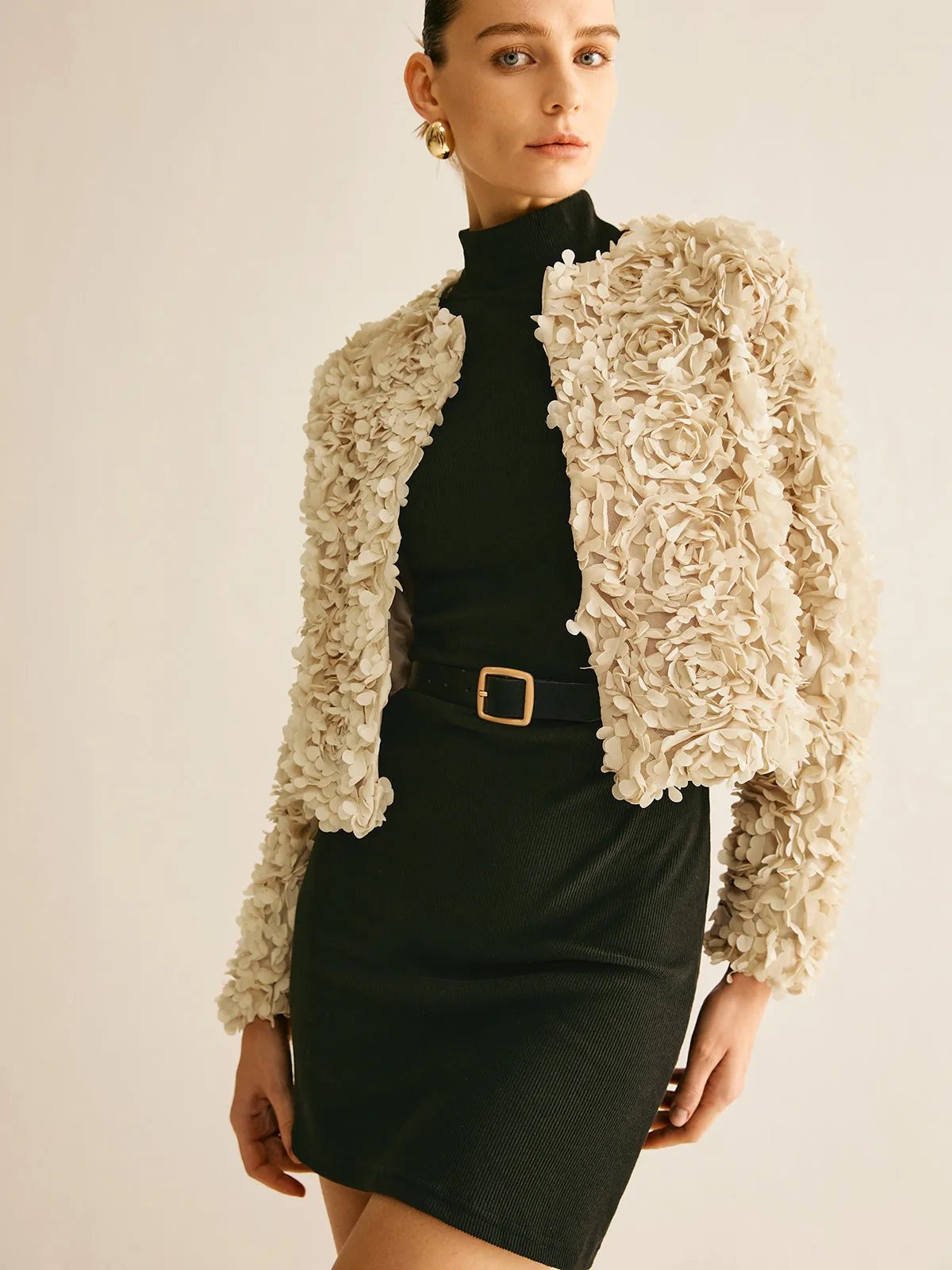 Flower Crew Neck Jacket sold by COMMENSE product image thumbnail 2